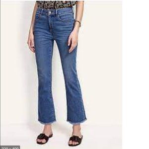 Ann Taylor High Rise Frayed Kick Crop Jeans